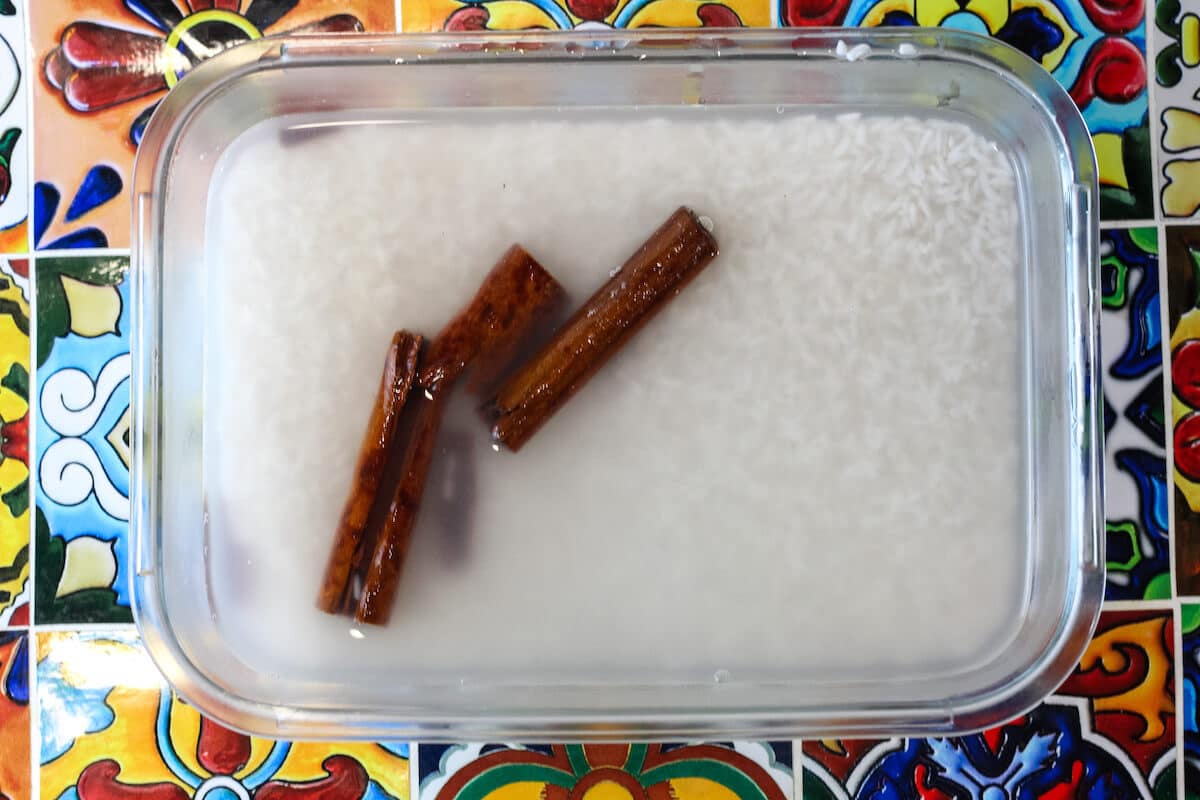 process step for vegan horchata recipe